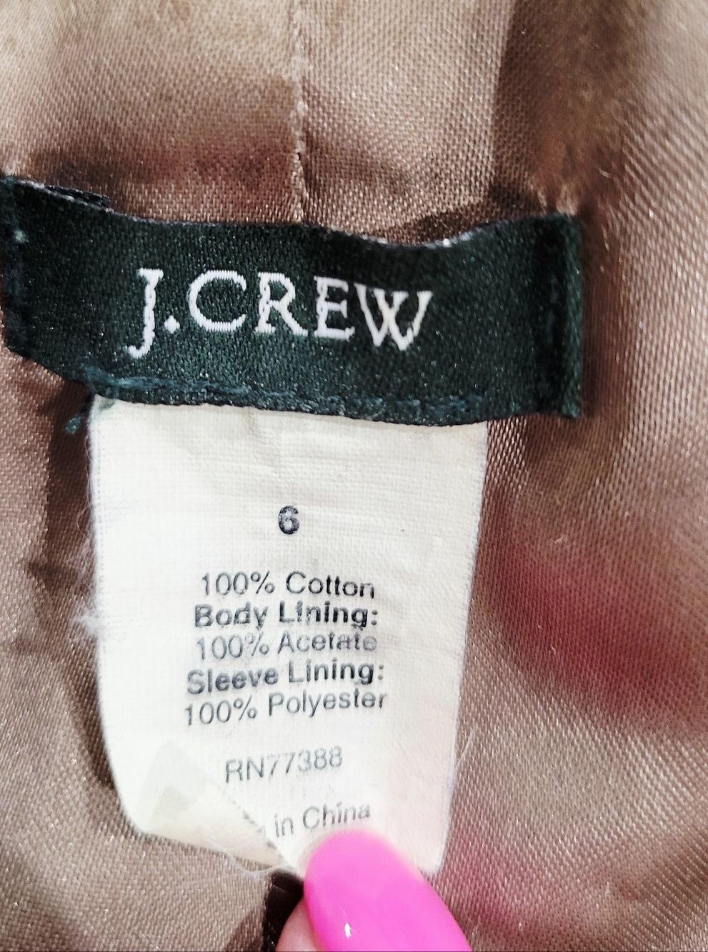 VTG Y2K J. Crew Women's Velvet Single-Button Blazer - Dark Brown | Size 6 - Picture 3 of 6